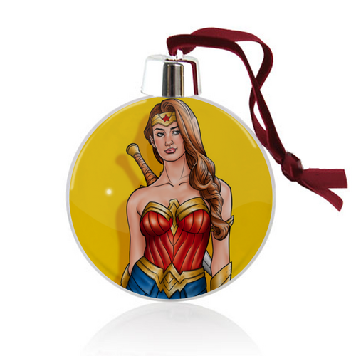 Заказать ёлочное украшение в Москве. Ёлочный шар Чудо-женщина / Wonder Woman от Jimmy Flash - готовые дизайны и нанесение принтов.