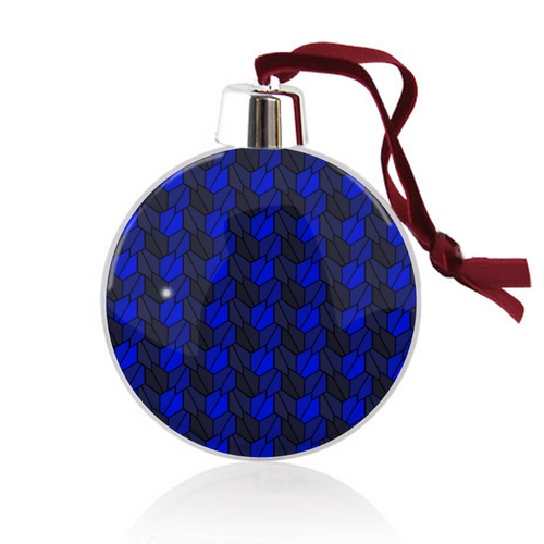 Заказать ёлочное украшение в Москве. Ёлочный шар Blue Rumpled от Soluvel  - готовые дизайны и нанесение принтов.