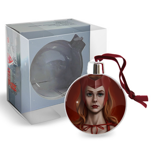 Заказать ёлочное украшение в Москве. Ёлочный шар Алая Ведьма / Scarlet Witch от Jimmy Flash - готовые дизайны и нанесение принтов.