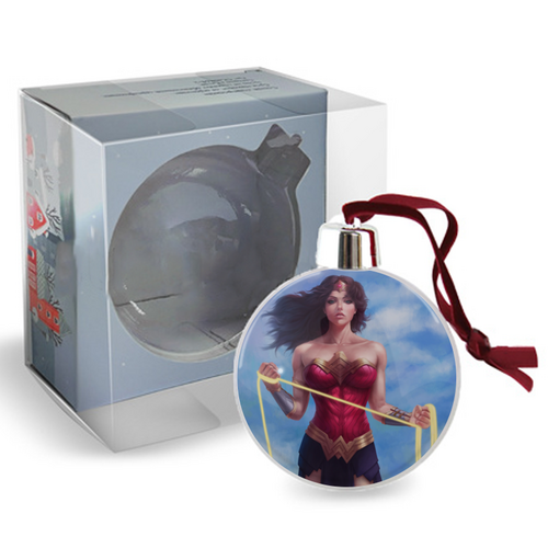 Заказать ёлочное украшение в Москве. Ёлочный шар Чудо-женщина / Wonder Woman от Jimmy Flash - готовые дизайны и нанесение принтов.
