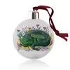 Заказать ёлочное украшение в Москве. Ёлочный шар Зеленый дракон в листьях от tigerda  - готовые дизайны и нанесение принтов.