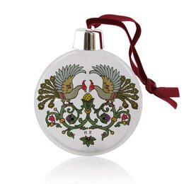 Заказать ёлочное украшение в Москве. Ёлочный шар Виньетка с птицами от Soluvel  - готовые дизайны и нанесение принтов.