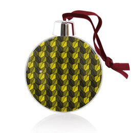 Заказать ёлочное украшение в Москве. Ёлочный шар Yellow Rumpled от Soluvel  - готовые дизайны и нанесение принтов.