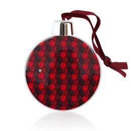 Заказать ёлочное украшение в Москве. Ёлочный шар Red Rumpled от Soluvel  - готовые дизайны и нанесение принтов.