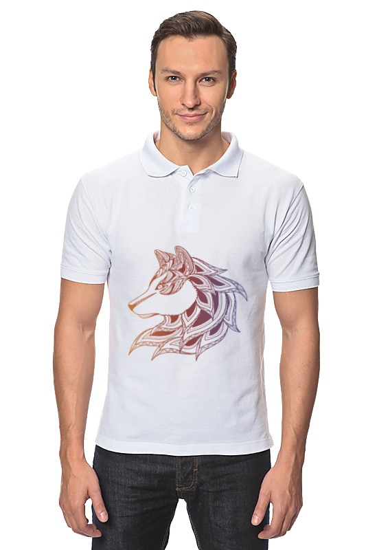 цена Printio Рубашка Поло Стилизованный волк