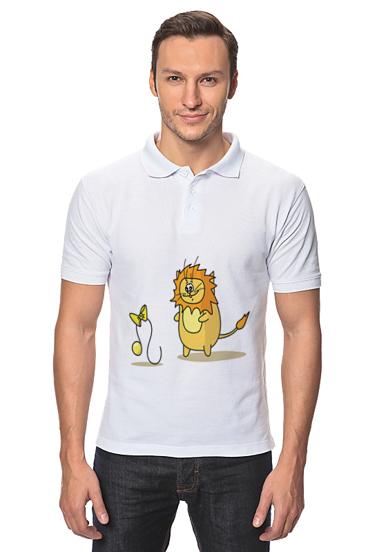 цена Printio Рубашка Поло Кот лев. подарок для льва
