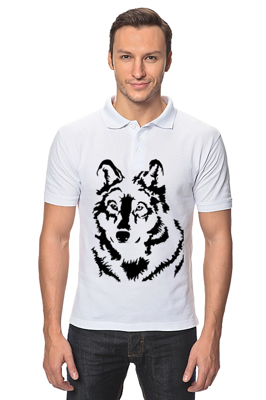printio рубашка поло одинокий волк Printio Рубашка Поло Тату волк