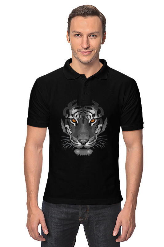 Printio Рубашка Поло Белый тигр