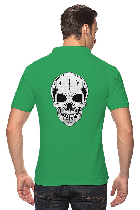 Printio Рубашка Поло Череп рубашка унисекс размер 40 цвет зелёный