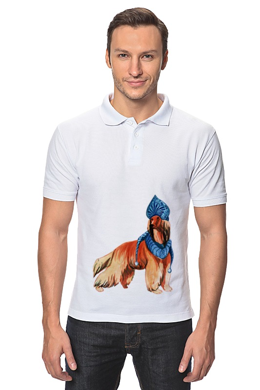 Printio Рубашка Поло Акварельная новогодняя собака