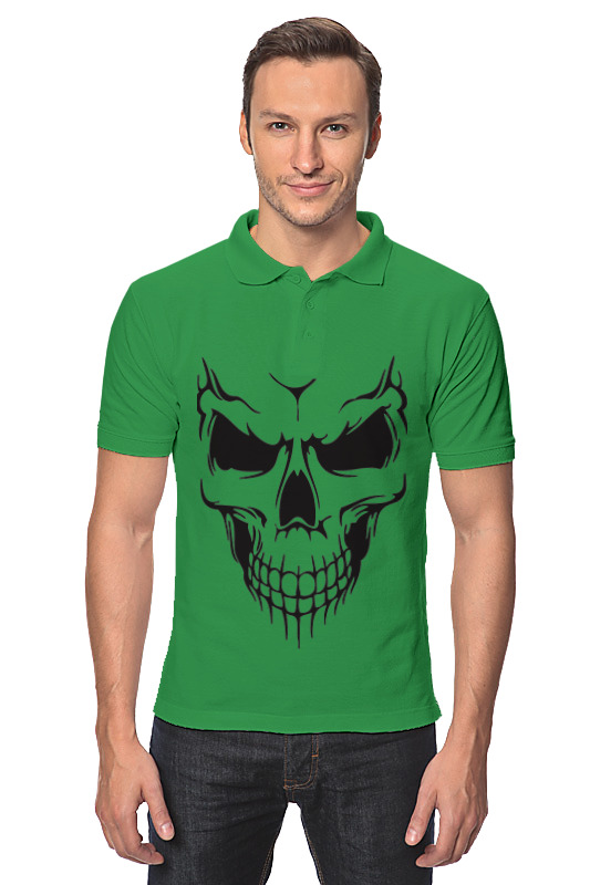 Printio Рубашка Поло Череп рубашка унисекс размер 40 цвет зелёный