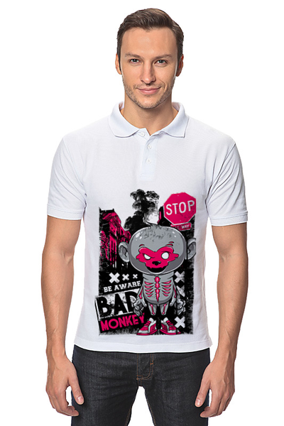 Заказать мужскую поло в Москве. Рубашка Поло Bad Monkey от denis01001 - готовые дизайны и нанесение принтов.