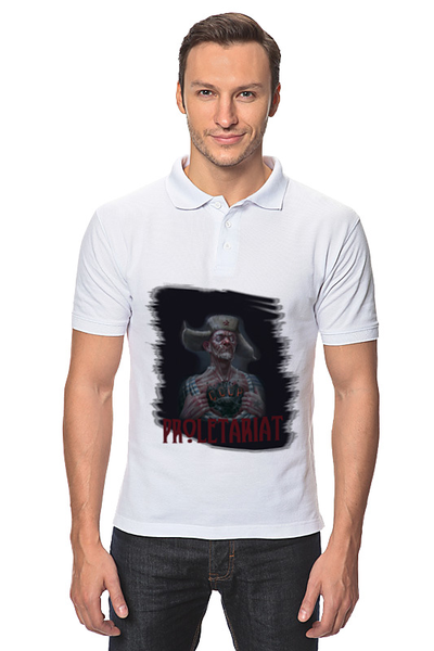 Заказать мужскую поло в Москве. Рубашка Поло Пролетариат от Leichenwagen - готовые дизайны и нанесение принтов.