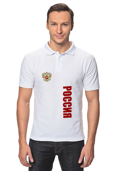 Заказать мужскую поло в Москве. Рубашка Поло Россия от THE_NISE  - готовые дизайны и нанесение принтов.