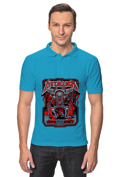 Заказать мужскую поло в Москве. Рубашка Поло Metallica от Leichenwagen - готовые дизайны и нанесение принтов.