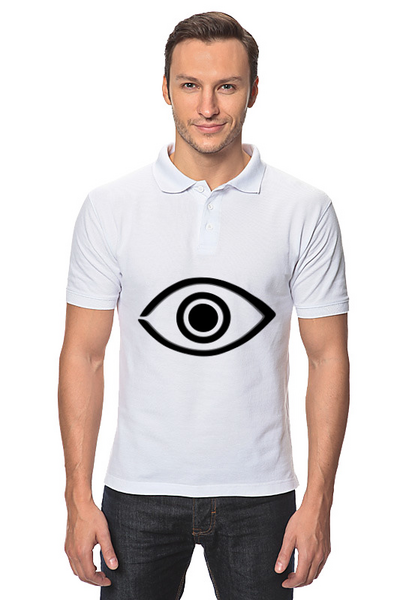 Заказать мужскую поло в Москве. Рубашка Поло Бездомный бог (Маска с глазом) от GeekFox  - готовые дизайны и нанесение принтов.
