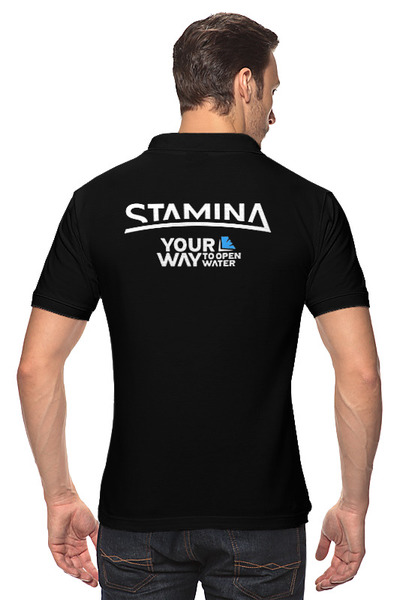 Заказать мужскую поло в Москве. Рубашка Поло Stamina Polo Black от stamina-swim@mail.ru - готовые дизайны и нанесение принтов.