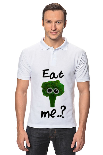 Заказать мужскую поло в Москве. Рубашка Поло Eat me..? от FireFoxa - готовые дизайны и нанесение принтов.