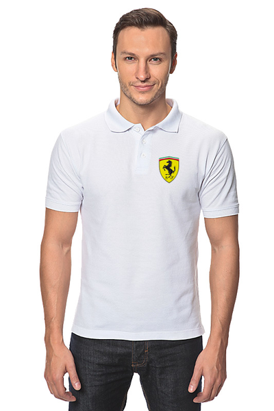 Заказать мужскую поло в Москве. Рубашка Поло Ferrari  от DESIGNER   - готовые дизайны и нанесение принтов.