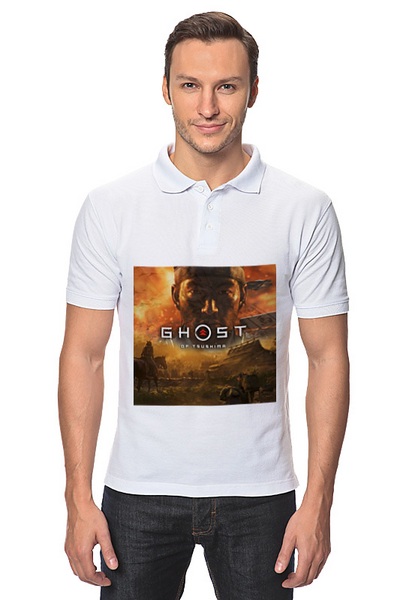 Заказать мужскую поло в Москве. Рубашка Поло Ghost of Tsushima от GeekFox  - готовые дизайны и нанесение принтов.