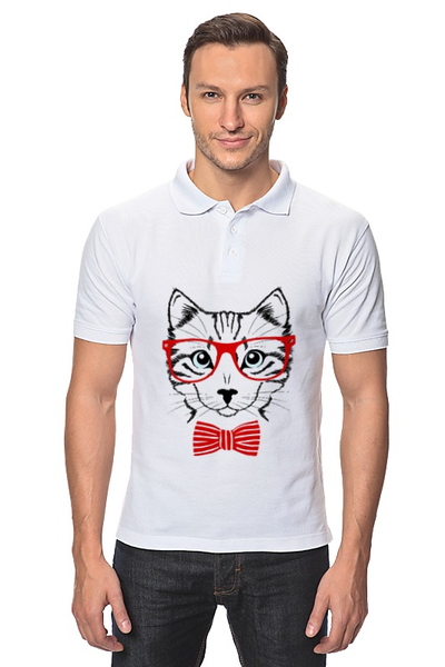 Заказать мужскую поло в Москве. Рубашка Поло Кошка от YellowCloverShop - готовые дизайны и нанесение принтов.