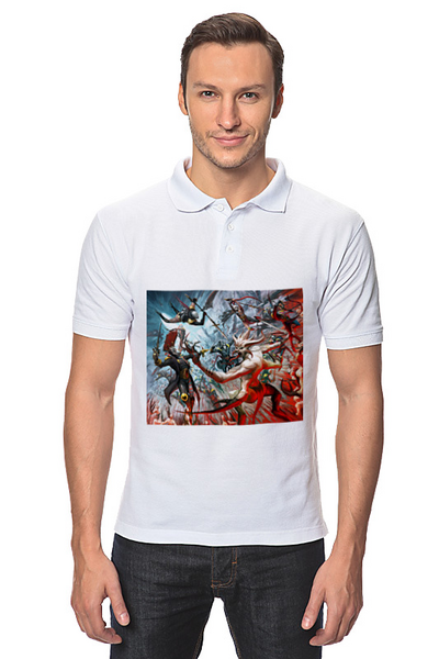 Заказать мужскую поло в Москве. Рубашка Поло Арлекины от GeekFox  - готовые дизайны и нанесение принтов.