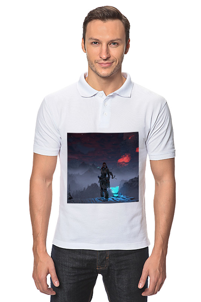 Заказать мужскую поло в Москве. Рубашка Поло Horizon Zero Dawn от GeekFox  - готовые дизайны и нанесение принтов.