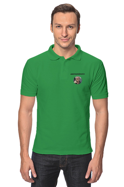 Заказать мужскую поло в Москве. Рубашка Поло Я от Морейниса, в зеленом, мужская от margoily@mail.ru - готовые дизайны и нанесение принтов.