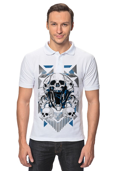 Заказать мужскую поло в Москве. Рубашка Поло SKULL от CoolDesign - готовые дизайны и нанесение принтов.