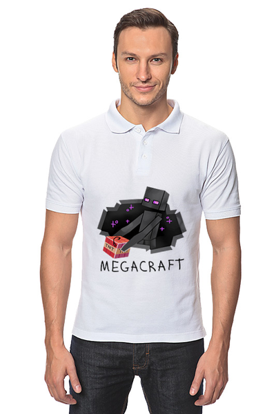 Заказать мужскую поло в Москве. Рубашка Поло Эндермен MegaCraft от Andrei Andrei - готовые дизайны и нанесение принтов.