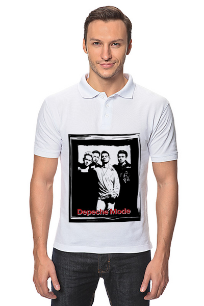 Заказать мужскую поло в Москве. Рубашка Поло Depeche Mode от Leichenwagen - готовые дизайны и нанесение принтов.
