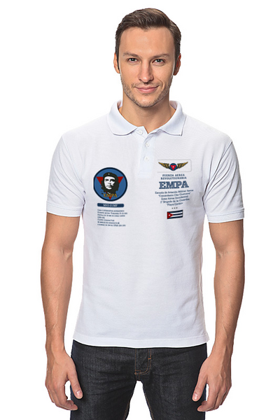Заказать мужскую поло в Москве. Рубашка Поло Школа военных летчиков (Куба) от Рустам Юсупов - готовые дизайны и нанесение принтов.