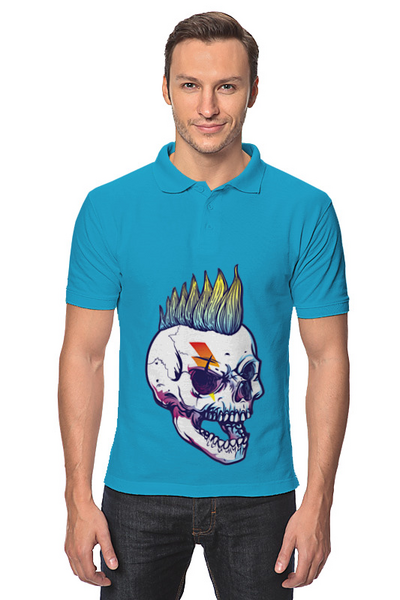 Заказать мужскую поло в Москве. Рубашка Поло Rock Skull от Jimmy Flash - готовые дизайны и нанесение принтов.