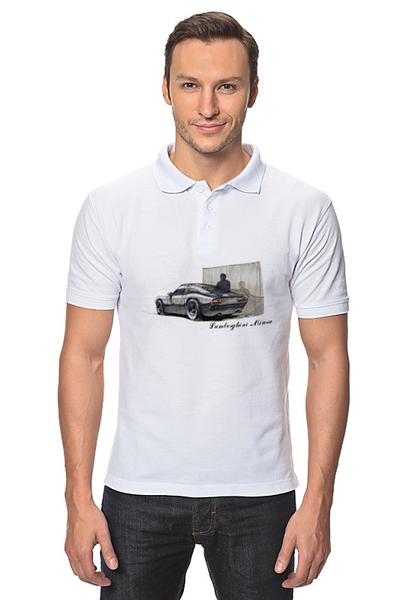 Заказать мужскую поло в Москве. Рубашка Поло Lamborghini Miura от miks - готовые дизайны и нанесение принтов.