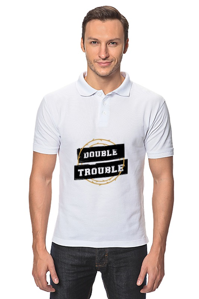 Заказать мужскую поло в Москве. Рубашка Поло Double Trouble от go59 - готовые дизайны и нанесение принтов.
