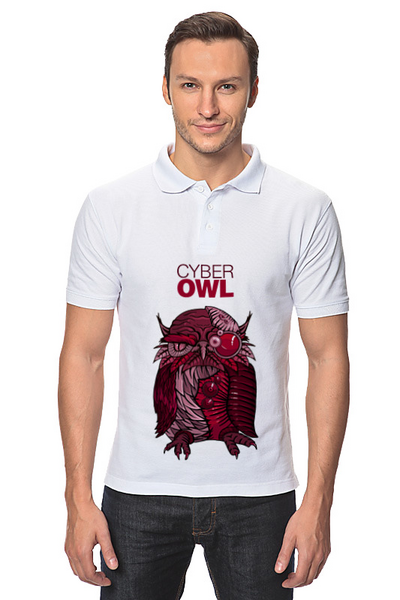 Заказать мужскую поло в Москве. Рубашка Поло Cyber Owl от Leichenwagen - готовые дизайны и нанесение принтов.