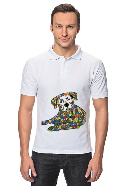 Заказать мужскую поло в Москве. Рубашка Поло собака  из дудл монстров от Игма - готовые дизайны и нанесение принтов.