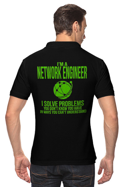 Заказать мужскую поло в Москве. Рубашка Поло Network Engineer от printio.ru@lordnone.ru - готовые дизайны и нанесение принтов.