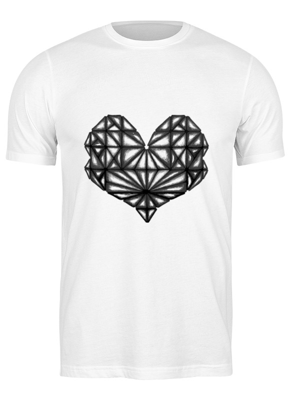 printio кружка сердце геометрическое оттенки серого Printio Футболка классическая Сердце геометрическое оттенки серого