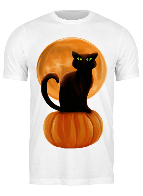 Printio Футболка классическая Halloweenния фигура кошка сидит черная 20х7х7см