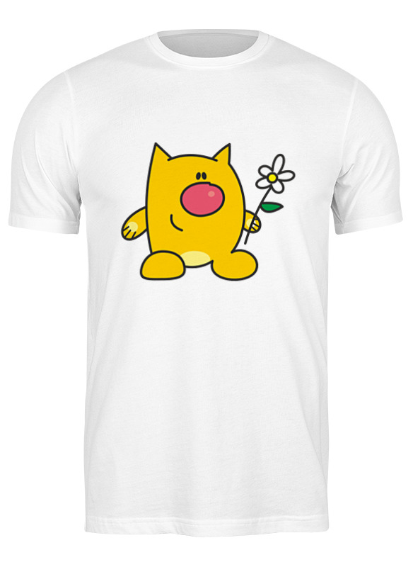 Printio Футболка классическая Кот с цветком детская футболка кот с цветком 128 красный