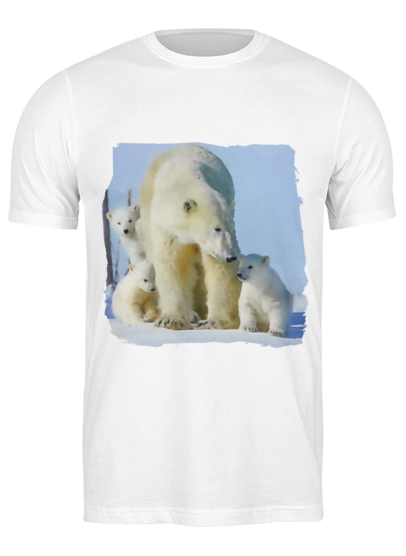 Printio Футболка классическая Белая медведица с медвежатами белая медведица с медвежатами 1353733 s белый