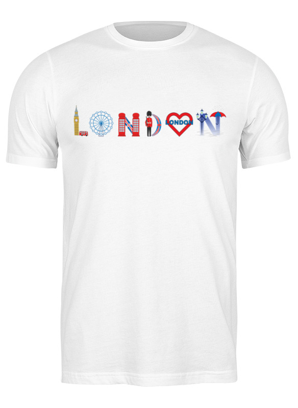 Printio Футболка классическая Слово london с символами лондона printio футболка с полной запечаткой женская телефонная будка