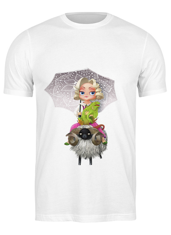 Printio Футболка классическая Девочка на баране printio футболка с полной запечаткой женская девочка на баране