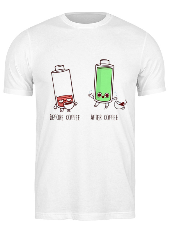 Printio Футболка классическая Перед кофе - после кофе printio детская футболка классическая унисекс ленивец до кофе после кофе