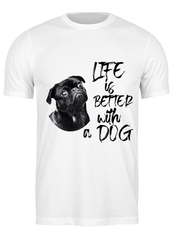 Printio Футболка классическая С собакой жизнь лучше printio футболка для собак с собакой жизнь лучше