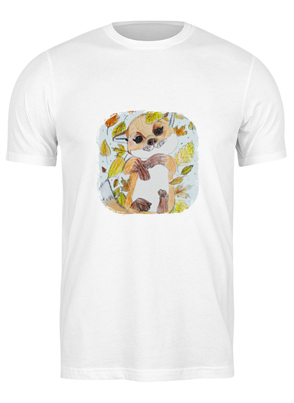 женская футболка ёж и лис в осеннем саду l белый Printio Футболка классическая Лисенок