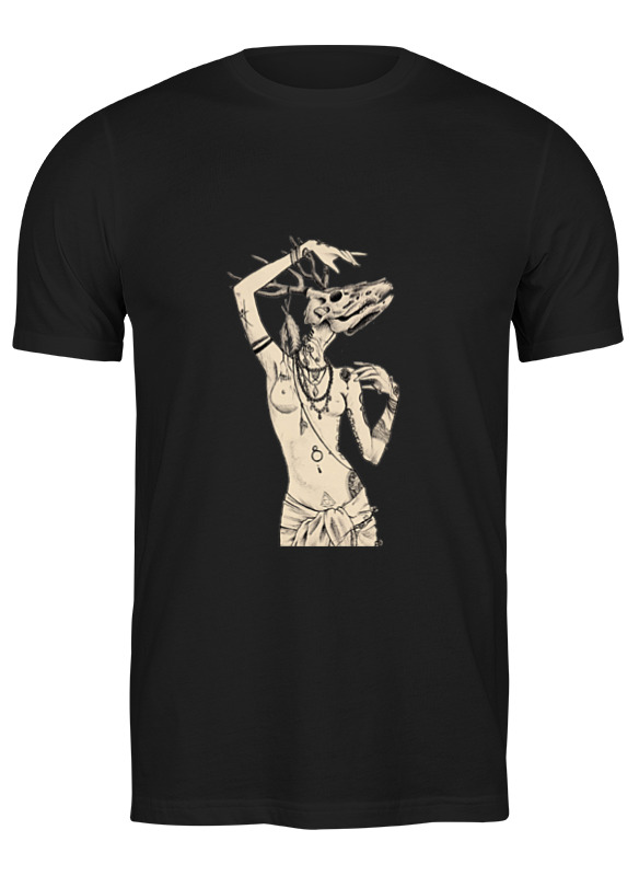 Printio Футболка классическая Девушка с черепом оленя printio детская футболка классическая унисекс девушка с черепом оленя