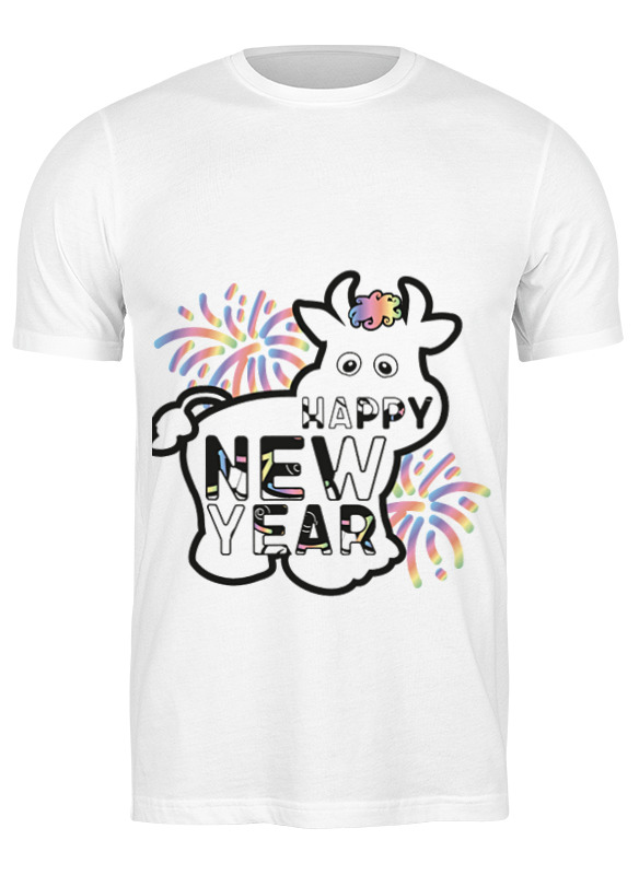 Printio Футболка классическая Бычок счастливого нового года printio футболка классическая бычок счастливого нового года
