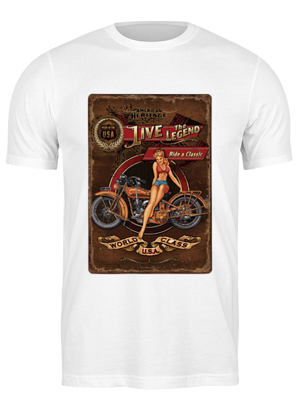 Printio Футболка классическая Мотоциклы, винтажный постер. printio майка классическая мотоциклы винтажный постер